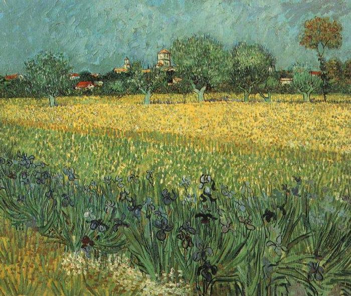 Vincent Van Gogh View of Arles with Irises oil painting image